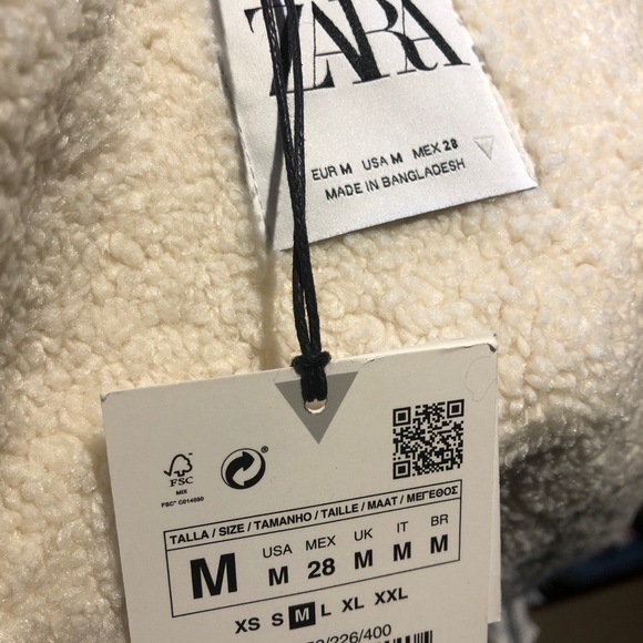 BNWT Zara denim coat with shearling interior - Picture 4 of 5